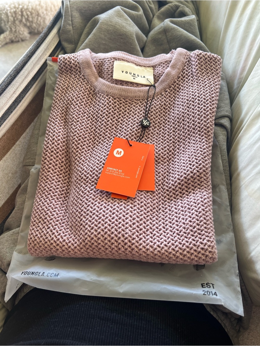 YoungLA beach club knit tees ‘mauve’ medium